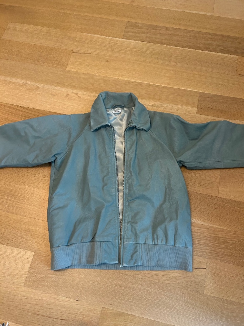 Hazel Brown Washed Little Leather Bomber Jacket S